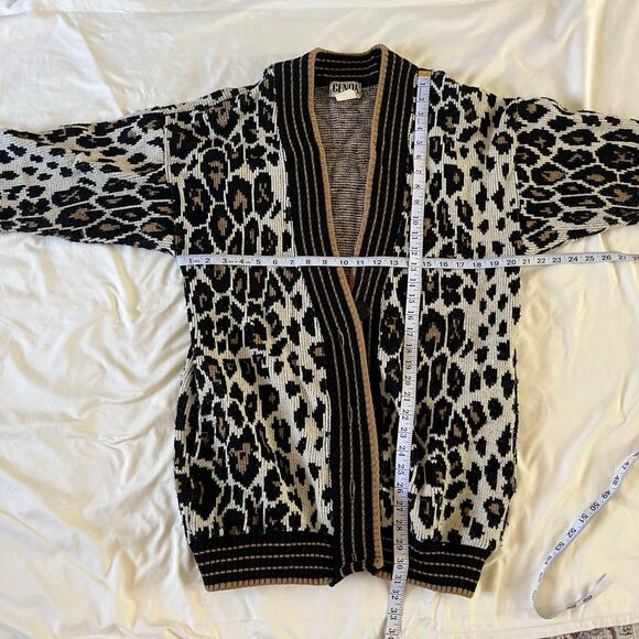 Vtg Y2K 2000s Leopard Print Button Cardigan Wmns S Casual Lounge - Picture 9 of 9